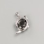 Xuping Pendant with Black Stone 20x14mm Rhodium