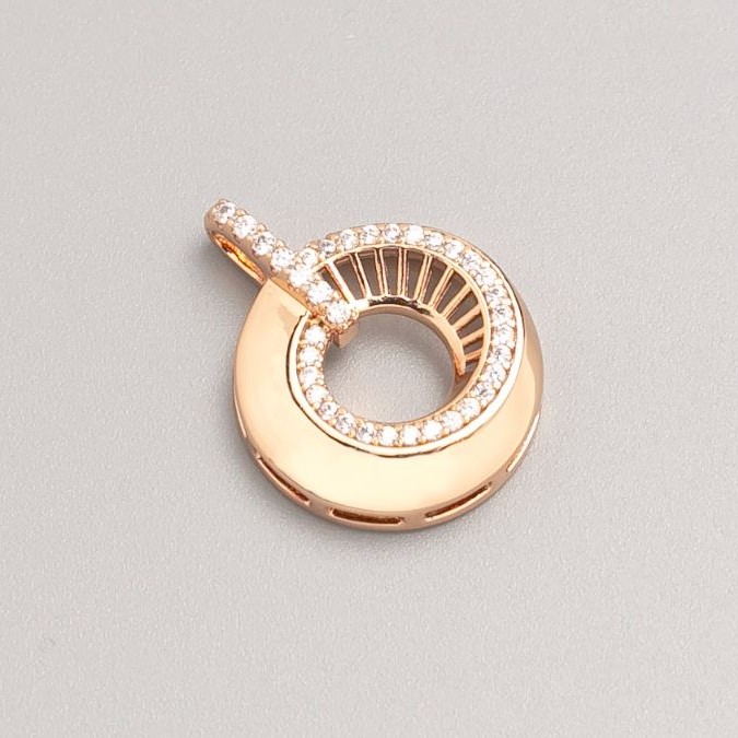 Xuping Pendant 18K Gold Plated with White Rhinestones, diameter 20mm+