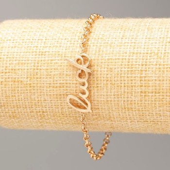 Xuping Bracelet 18K Gold Plated "Luck", length 20.5cm, thickness 3mm+