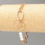 Xuping Bracelet 18K Gold Plated, Length 18-21cm, Thickness 11mm+/-, Thickness 6mm+/- with White Beads