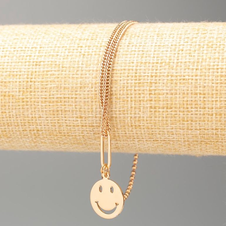 Xuping Bracelet 18K Gold Plated "Smile" L 18-21cm, thickness 2mm+