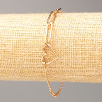 Xuping Bracelet 18K Gold Plated "Heart" L 17-20cm, thickness 5mm+