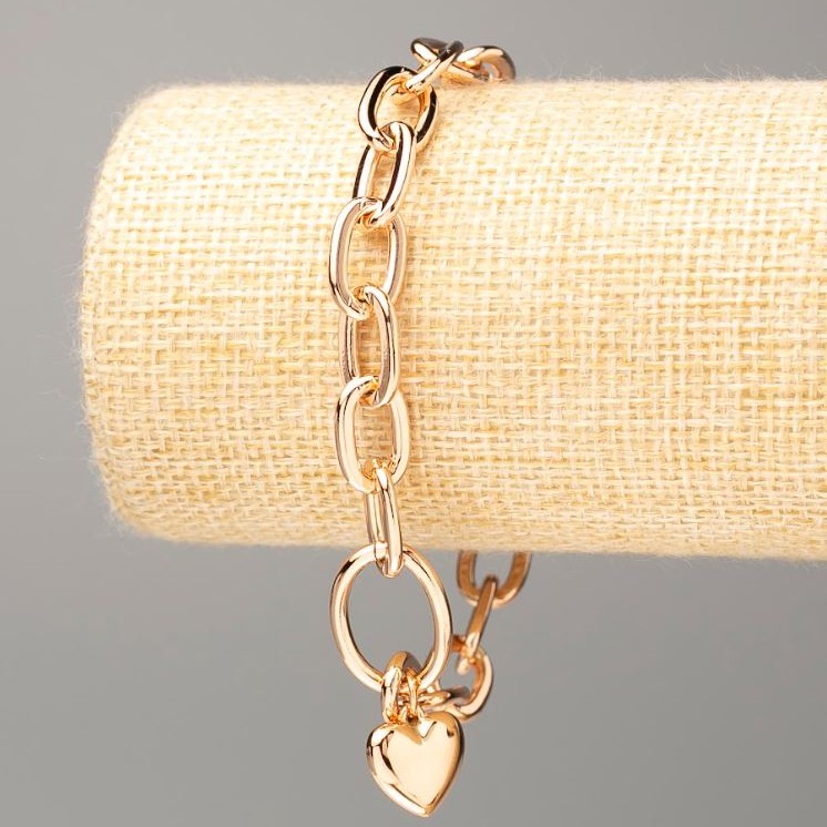 Xuping Bracelet 18K Gold Plated "Heart" L 21cm, thickness 8.5mm+