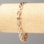 Xuping Bracelet 18K Gold Plated, length 20cm, thickness 7mm+/- with white rhinestones