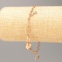 Xuping Bracelet 18K Gold Plated "Love" L 17-20.5cm, thickness 4mm+-, thickness 7mm+- with white rhinestones