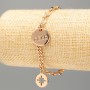 Xuping Bracelet 18K Gold Plated "Dear" curb chain weave, length 18-21cm, thickness 4mm+