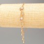 Xuping Bracelet 18K Gold Plated, length 18-20cm, thickness 1.5mm+/- with balls, diameter 4mm, white rhinestones