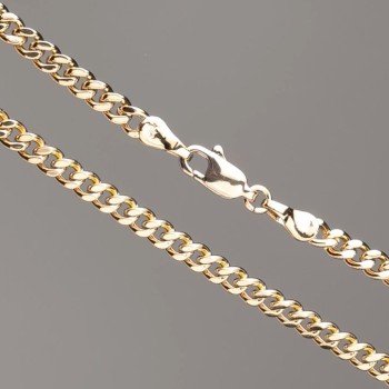 Xuping Chain 18K Gold Plated Curb Weave, length 50cm, thickness 3.5mm