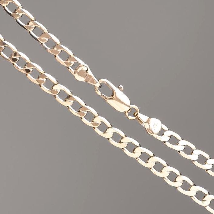 Xuping Chain 18K Gold Plated Curb Weave, length 50cm, thickness 4mm