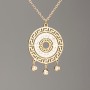 Xuping Chain Lemon Gold Plated with Pendant 32x23mm+- (with white rhinestones), length 41-45cm+-, thickness 1.5mm+