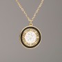 Xuping Chain Lemon Gold Plated with Pendant, diameter 18mm+- (black enamel, white rhinestones), length 46-52cm+-, thickness 1.5mm+