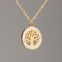 Xuping Chain Lemon Gold Plated with "Tree" Pendant, diameter 14mm+- (white rhinestones), length 39-44cm+-, thickness 1mm+