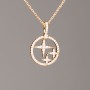 Xuping Chain with Gold Plating and Star Pendant, 14.5 mm diameter ±, length 38–43 cm ±, 1 mm thick, with white crystals