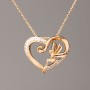 Xuping Chain Gold Plated with "Heart" Pendant, diameter 17x15mm+- (white rhinestones), length 45-50cm+-, thickness 1mm+