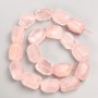 Beads on Thread Pink Quartz Faceted Natural Nuggets, Ø15×21mm, 38cm
