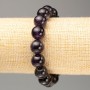 Natural Amethyst Stone Bracelet, diameter 12mm +- circumference 18cm+- smooth bead on elastic