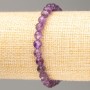 Bracelet made from natural stone Amethyst faceted bead, diameter 6mm±, length 18cm± on elastic