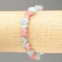 Bracelet-toned Pink Crystal Quartz, blue shard, diameter 14x4 - 7x3+-mm, length 18cm