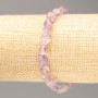 Bracelet with natural Amethyst, faceted, 12×5–8×4 mm, +/- diameter, length 18 cm +/- on elastic