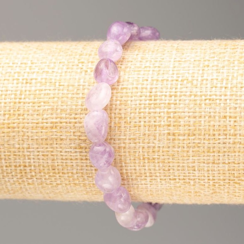 Bracelet with Natural Amethyst, faceted beads, diameter 12.5x9 - 8x6mm +-/-, length 18cm +/- on elastic