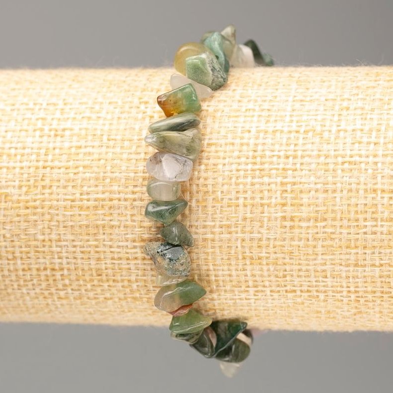Elastic Bracelet with Natural Multicolour Jasper Stone, Chips, Diameter 13x4-7x3mm+-, Length 18cm