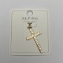 Xuping Pendant Cross 8K Gold Plated with White Stones, Diameter 26x12.5mm+
