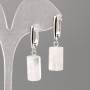 Natural Rock Crystal Stone Earrings, Faceted Cylinder, Diameter 16x10mm+