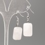 Natural Rock Crystal Stone Earrings, Diameter 18x13mm+