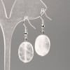 Natural Rock Crystal Stone Earrings, Oval, Diameter 18x13mm+