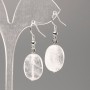 Natural Rock Crystal Stone Earrings, Oval, Diameter 18x13mm+