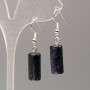 Aventurine Blue Sand Cairo Night Earrings, Cylinder, Diameter 18x8mm+