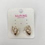 Xuping Earrings, 18K Gold Plated with White Crystals, Diameter 16x9mm+
