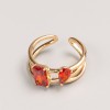 Xuping Ring, gold-coloured metal, red stone, sizes 16, 18