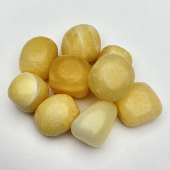 Souvenir Natural Stone Yellow Onyx Tumbled 22x18mm(+-) 100g Pack