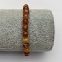 Elastic Bracelet Orange Agate Smooth Round Beads, diameter 6mm+-, length 18cm+