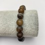 Elastic Bracelet Brown Matte Agate, diameter 10mm, length 18cm+