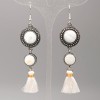 Mother-of-Pearl Earrings, diameter 19.5mm+- and 12mm+-, length 8.5cm+
