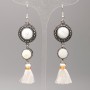 Mother-of-Pearl Earrings, diameter 19.5mm+- and 12mm+-, length 8.5cm+
