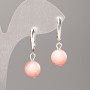 Earrings Synthetic Tourmaline Stone Smooth Round Bead, diameter 10mm, length 32mm