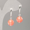 Earrings Synthetic Chalcedony Smooth Round Bead, diameter 12(+-)mm, length 31mm+
