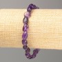 Amethyst Natural Stone Bracelet on Elastic, Tumbled, Circumference 18cm, Diameter 9x6mm +