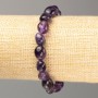 Elastic Bracelet Natural Amethyst Tumbled Stone, circumference 18cm, diameter 11x8mm+