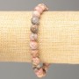 Rhodochrosite Natural Stone Bracelet, Smooth Round Beads, Diameter 8(+-)mm, Length 18cm