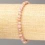 Rhodochrosite Natural Stone Bracelet, Smooth Round Beads, Diameter 4, 5(+-)mm, Length 18cm
