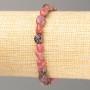 Rhodonite Natural Stone Bracelet, Tumbled, d 7x9-6x7mm+-, Length 18cm+