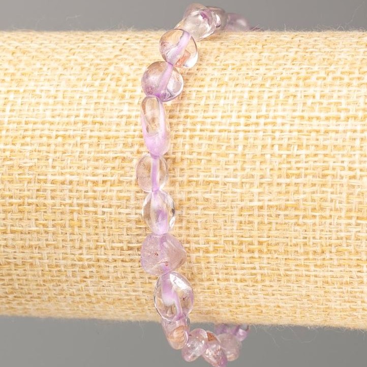 Amethyst Natural Stone Bracelet, Tumbled, Diameter 8x5mm+-, Length 18cm +
