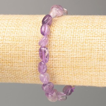 Amethyst Natural Stone Bracelet, Tumbled, Diameter 11x8mm+-, Length 18cm +