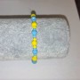 Bracelet "Ukraine" made from Czech crystal "faceted rondelle" on elastic, diameter 6x4mm +-, diameter 3x2mm +-, length 18cm+-