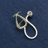 Stethoscope Brooch, white enamel, with white stone, gold-tone metal 43x29mm