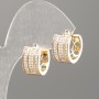 Xuping Earrings, 18K Gold Plated with white crystals, diameter 14x8mm+
